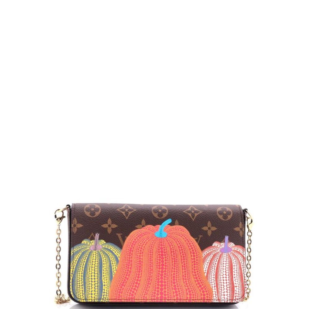 Louis Vuitton Felicie Pochette Yayoi Kusama Pumpkins Monogram Canvas Brown